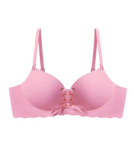 Women's Sexy Drawstring Push-Up Detachable Shoulder Straps Wire-Free Comfort Bra