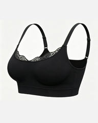 Women's Lace-Trimmed U-Shaped Wire-Free Seamless Comfort Bra