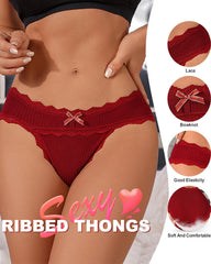 Lace-trimmed Stretchy Comfortable Pure Cotton Crotch Panties