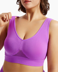 Casual Seamless Elastic Band Removable Pads Integrated Sports Bra