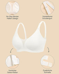 V-neck Comfortable Breathable Seamless Wire-free Push-up Mesh Bra