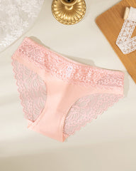Sexy Lace-trimmed Ice Silk Seamless Breathable Panties