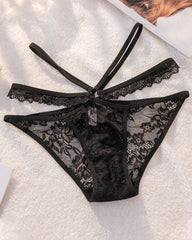 Sexy Lace Crisscross Strap Breathable Invisible Cotton Crotch Panties