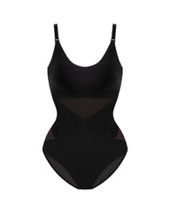 Seamless Criss-Cross Mesh Panel Sculpting Bodysuit