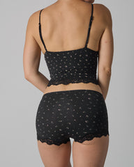 Sexy Skin-friendly Lace Trim V-neck Camisole and Boyshorts Underwear Set