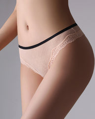 Sexy Polka Dot Lace Cutout See-through Thong