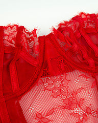 Sexy Lace See-through Mesh Suspender Bodysuit Lingerie