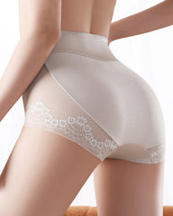 Plus Size Lace Sheer Mesh Seamless High-waisted Panties