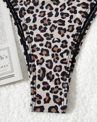 Retro Floral Leopard Print Beach Vacation Bikini