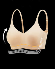 Women's V-neck Seamless Breathable Push-up Vest Bra  with Two Removable Shaping Pads