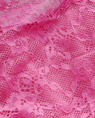 Sexy Colorblock Floral Lace See-through Bodysuit with Stockings Set