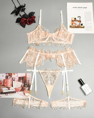 Sexy Flower Lace Mesh Splicing Transparent Sex Set