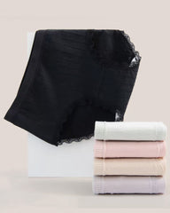 Multi-Pack Women's Mid-Waist Lace Striped Heart Antibacterial Cotton Panties