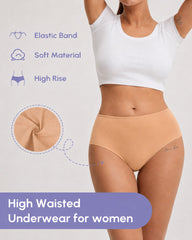 5-Pack High Waisted Criss Cross Back Seamless Briefs