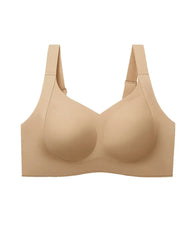 Women's Wire-free Seamless Double-layer Lifting Shoulder Straps Full Cup Push-up Jelly Bra