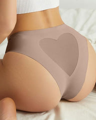 Sheer Mesh Sexy Heart-shaped Cutout Stretchy Seamless Panties