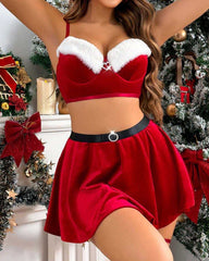 Christmas Velvet Heart Decoration Sexy Suit